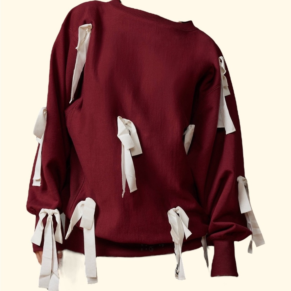 BDG Maroon Red Tie Pullover